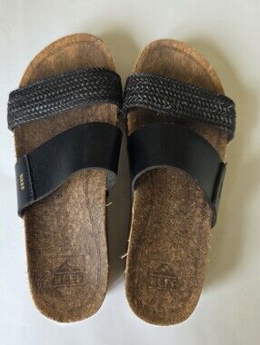 Reef Black Slide Sandals